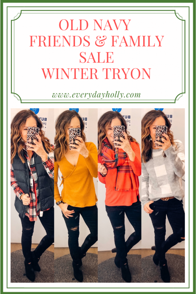 Old Navy Friends & Family Sale winter outfit tryon 