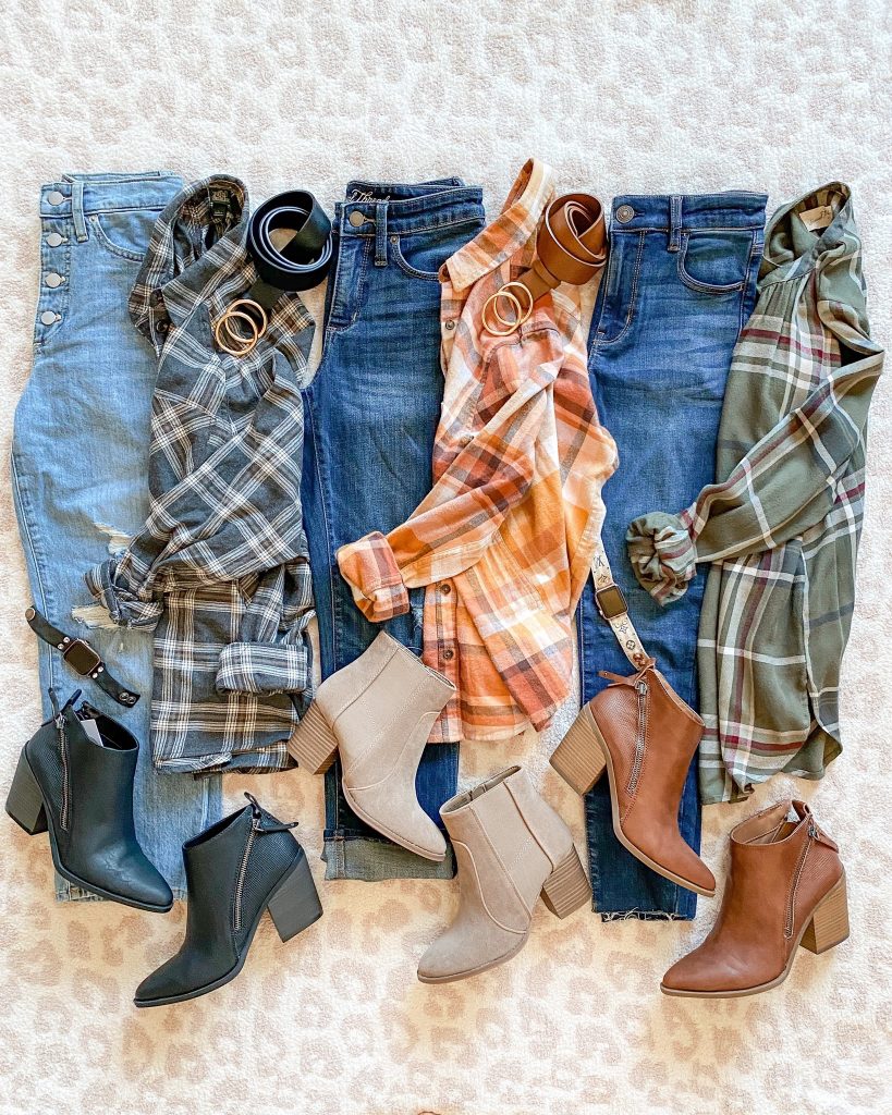 target style, target outfits, outfit flatlay, flannel style , fall booties, target booties, target fashion