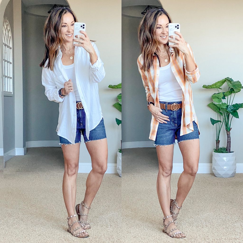denim shorts, Spring and summer outfit ideas, over 40 fashion, capsules wardrobe style, affordable fashion, Target style outfits