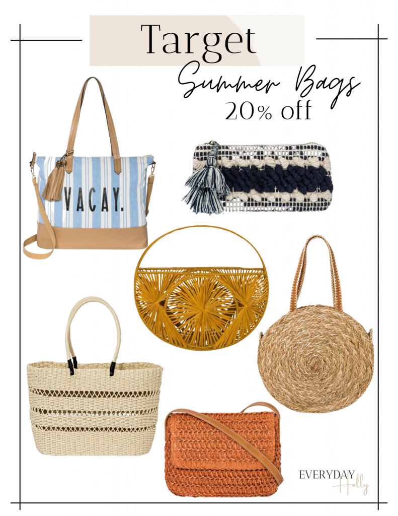 Summer totes Target sale on handbags and accessories